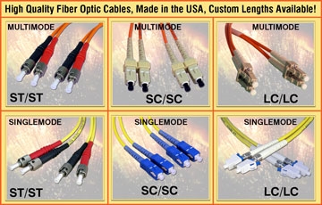 ESL Offers All Types of Fiber Optic Cables, Simplex/Duplex, Multimode/Single Mode with LC, SC, FC, ST, FDDI, ESCON, MTRJ Connectors & More